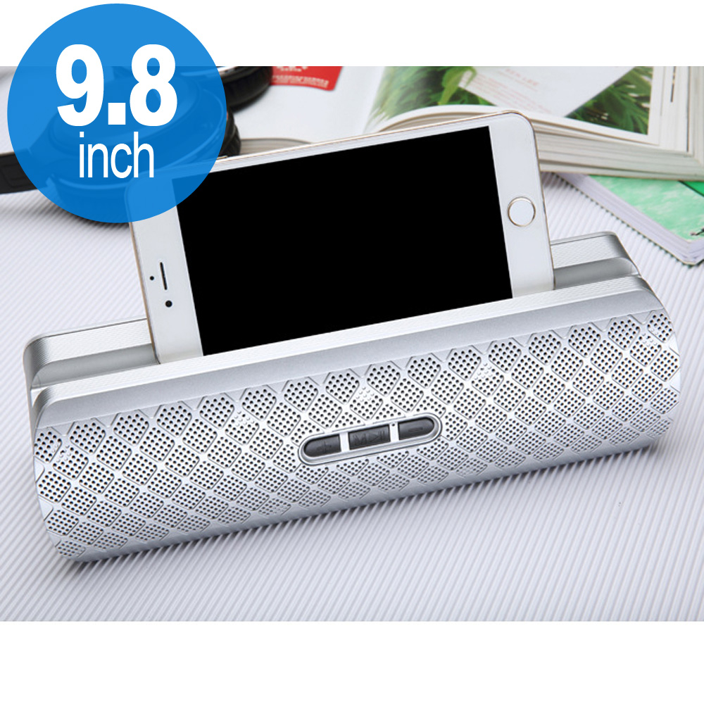 Cell Phone Holder Style Portable Bluetooth SPEAKER 206 (Silver)